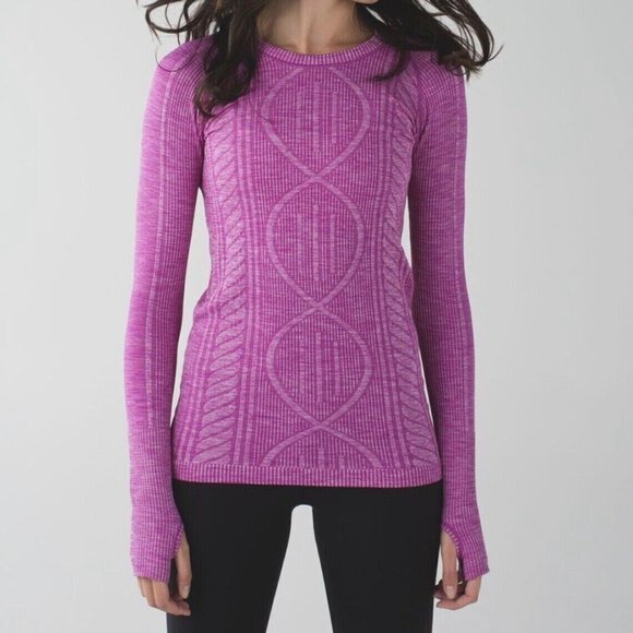 Lululemon Rest Less Pullover Ultra Violet Women 6? Long Sleeve Crew Neck Stretch - Picture 9 of 10